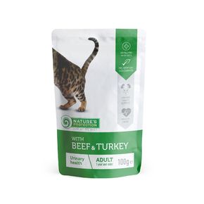 Natures Protection Urinary Health - пауч для кошек с чувствительной мочеполовой системой с говядиной и индейкой, 100 г